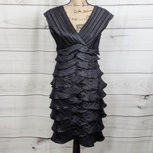 SCARLETT NITE Black Tiered Party Dress